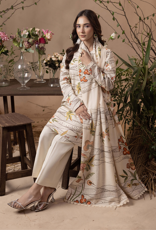 Raya - D04 Khaddar Pakistani Winter Dresses - Humdum - 2