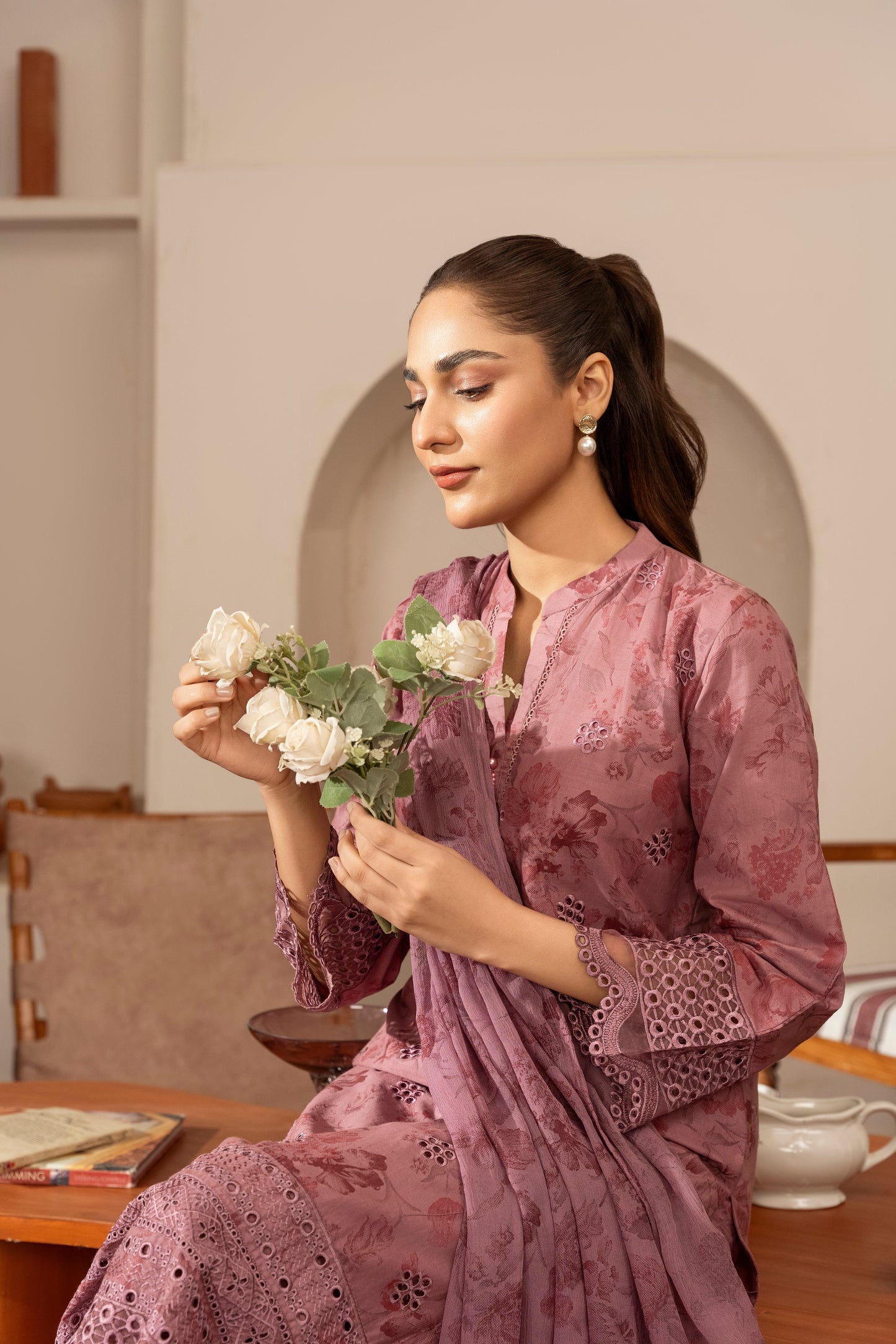 Izrume - Pink Premium Fabric Pakistani Summer Dresses - Sahiba-clothing - 7