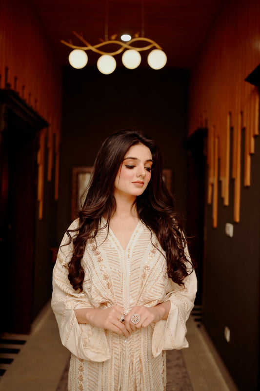 Naira White Premium Fabric Pakistani Summer Dresses - Sahiba-clothing - 2