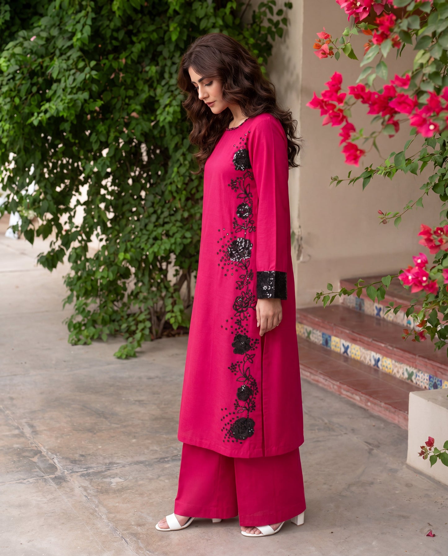 Laamy Red Premium Fabric Pakistani Summer Dresses - Sahiba-clothing - 6