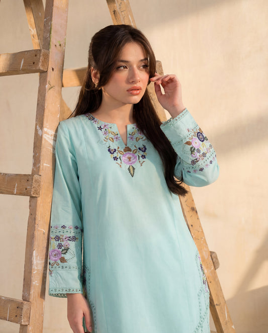 Maham - Aqua Premium Fabric Pakistani Summer Dresses - Sahiba-clothing - 2