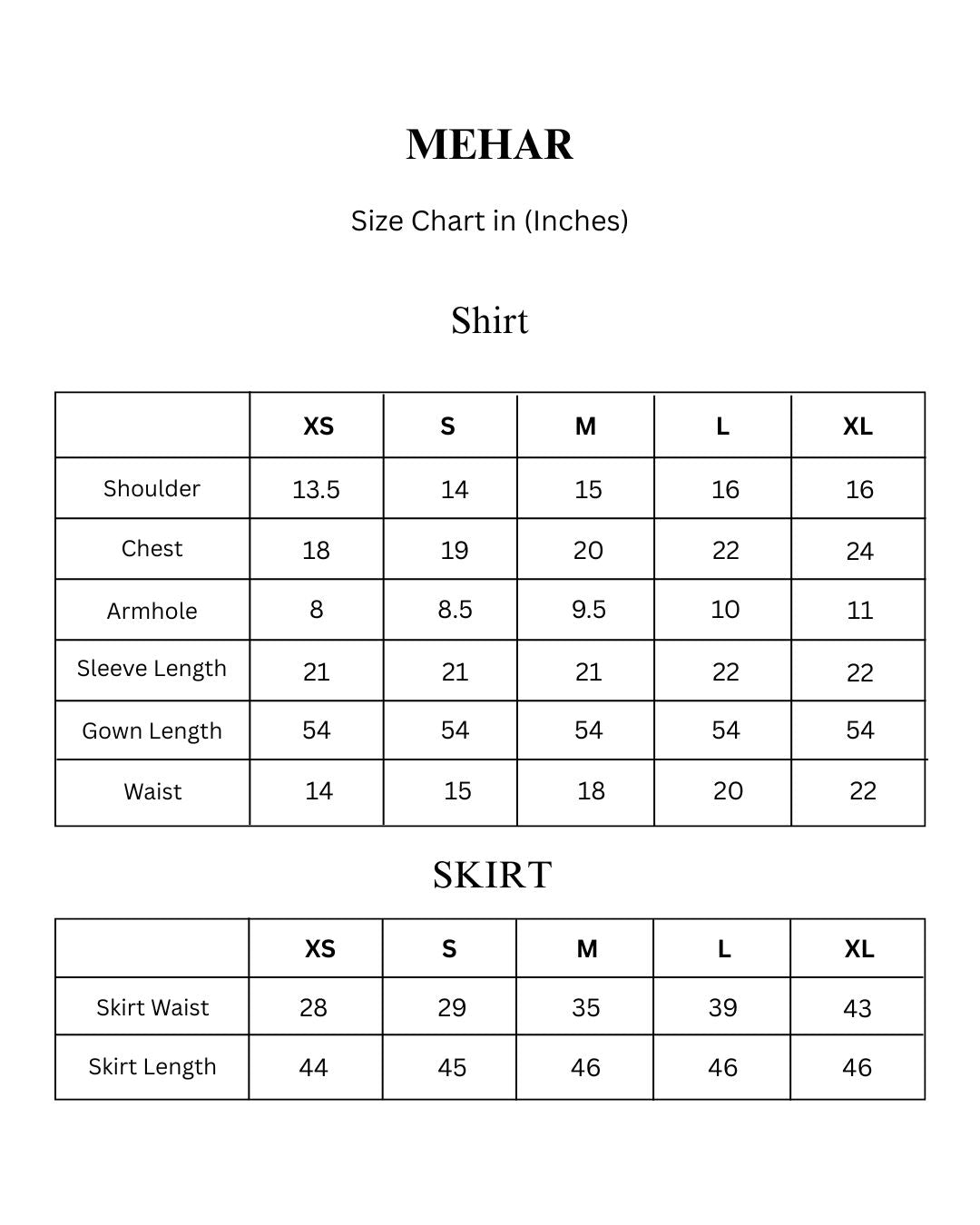Size Chart
