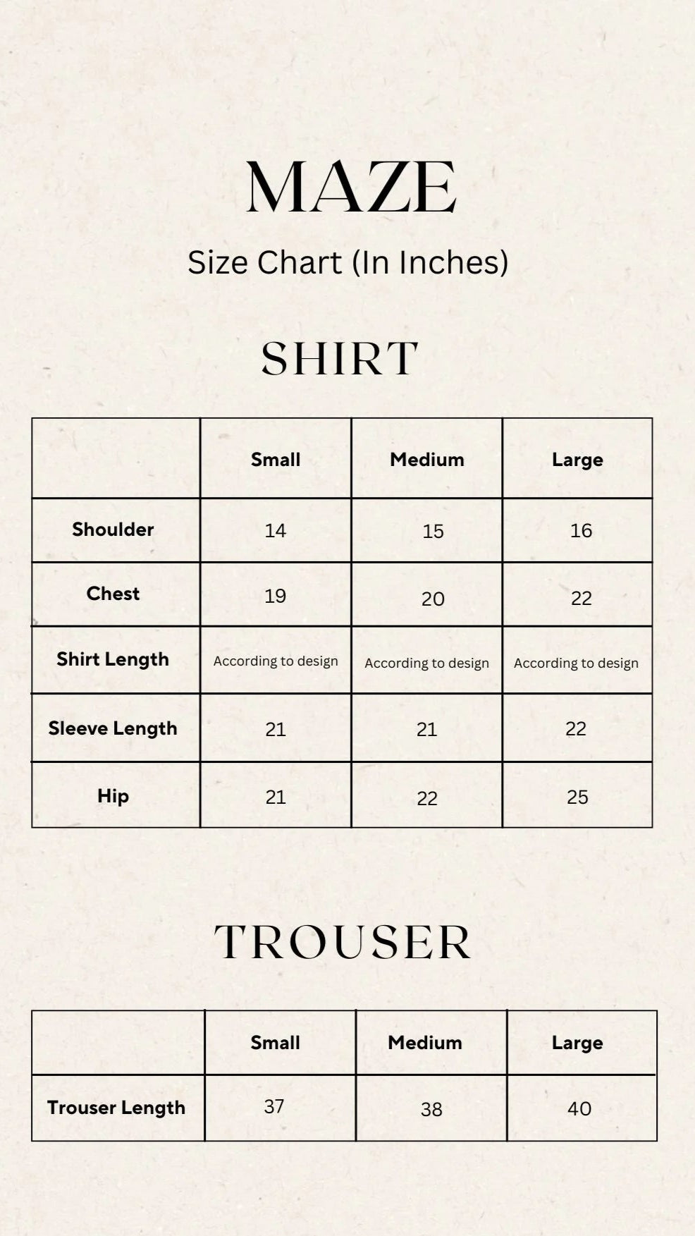 Size Chart