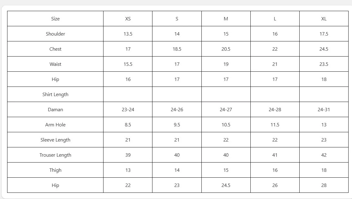 Size Chart