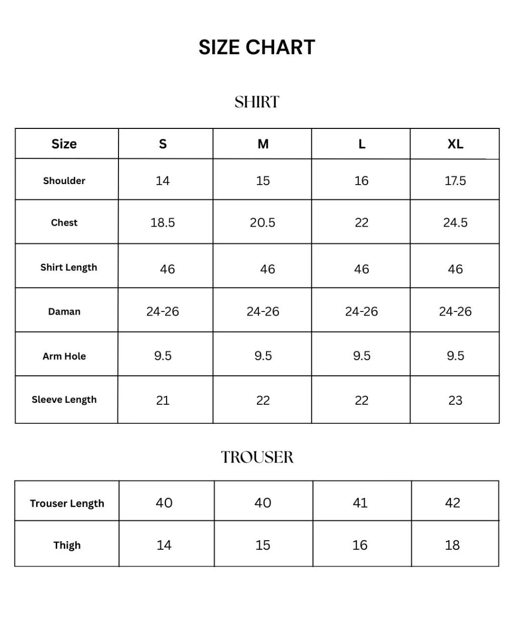 Size Chart