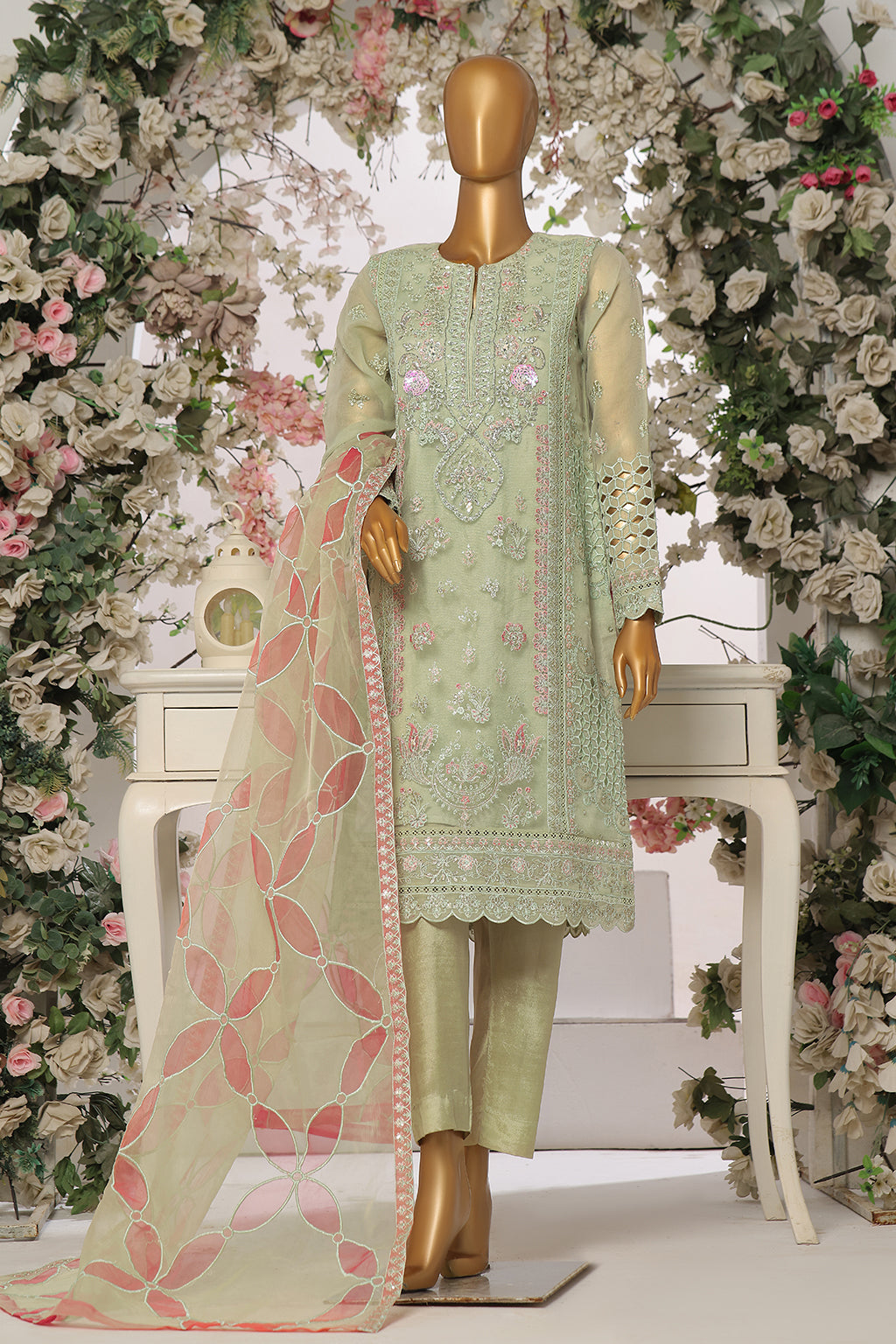 EF - 109 Raw Silk Pakistani Formal Dresses - Emaan Adeel - 1