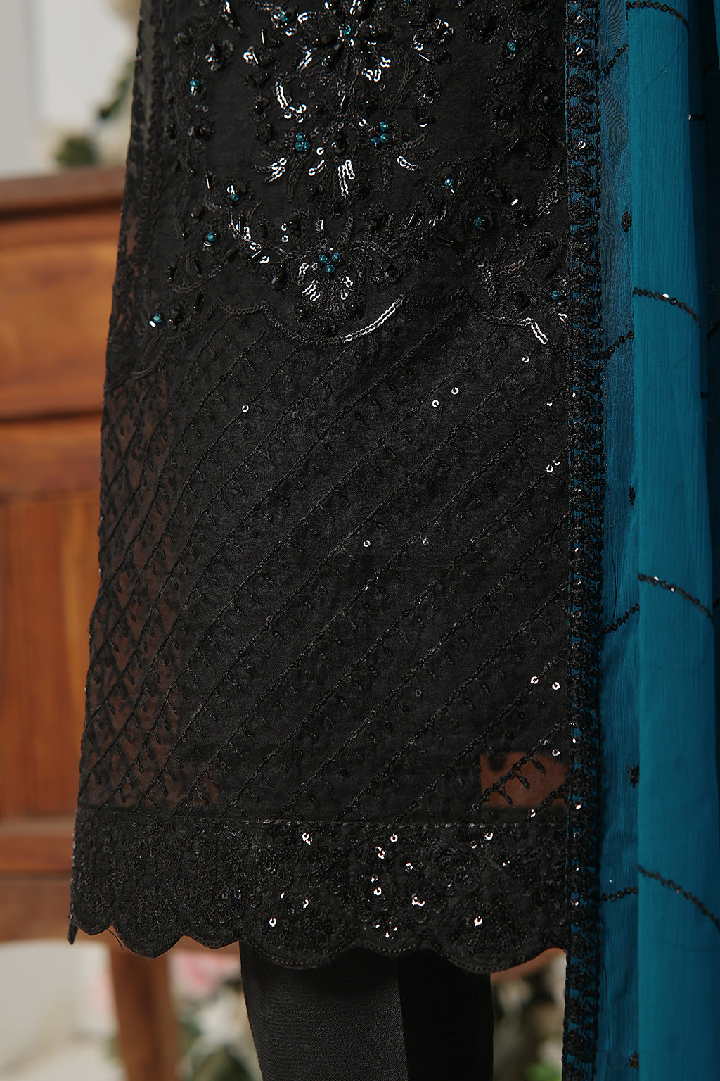 EF - 108 Raw Silk Pakistani Formal Dresses - Emaan Adeel - 3