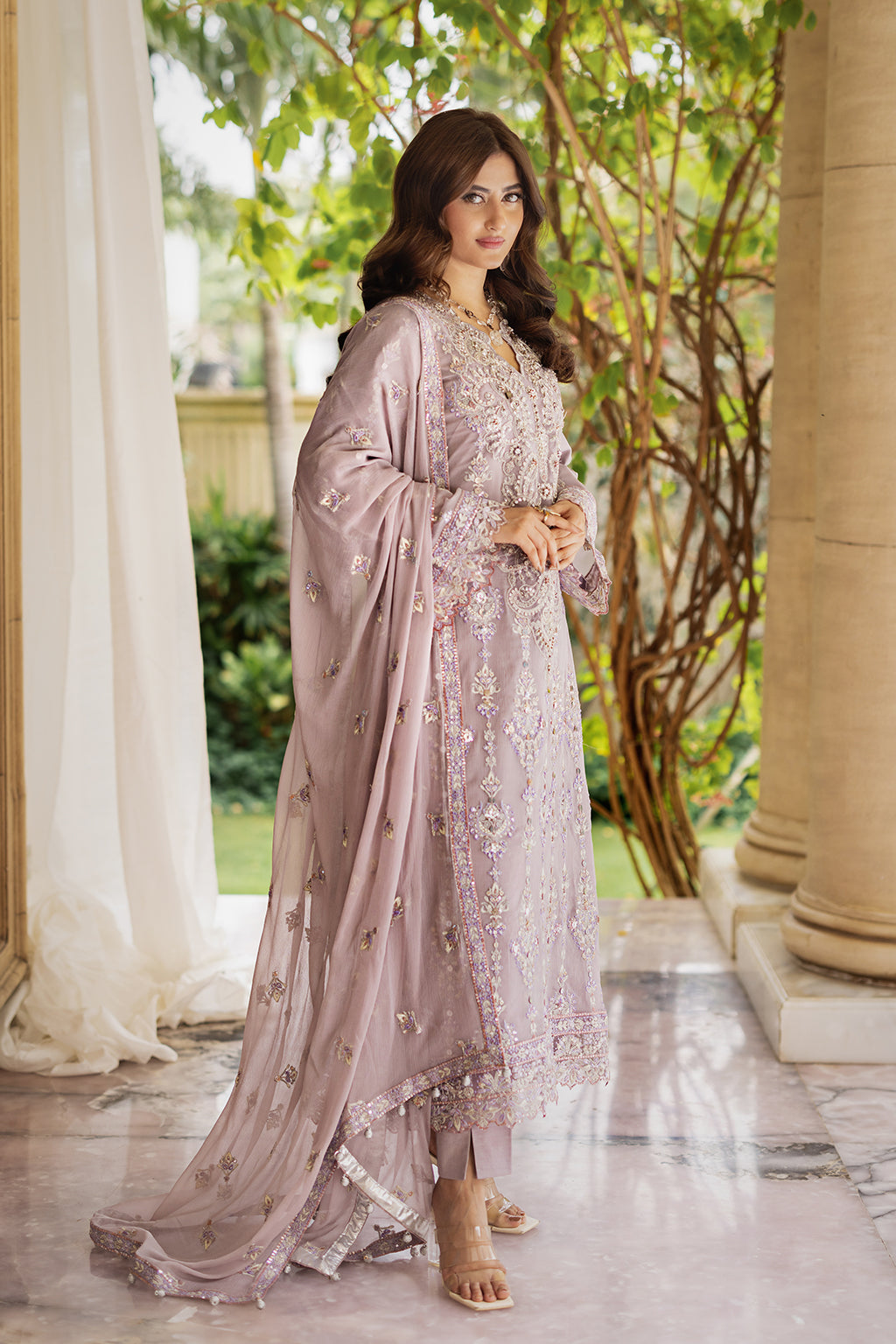 AT-01 GUL BANO Raw Silk Pakistani Formal Dresses - Emaan Adeel - 5