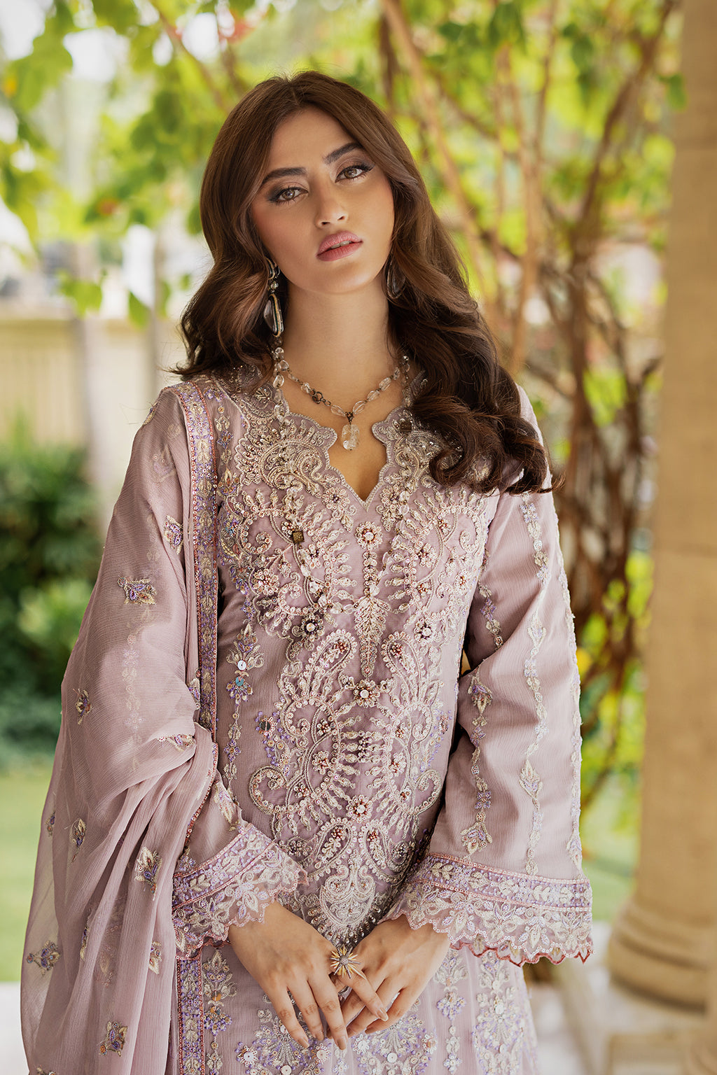 AT-01 GUL BANO Raw Silk Pakistani Formal Dresses - Emaan Adeel - 6
