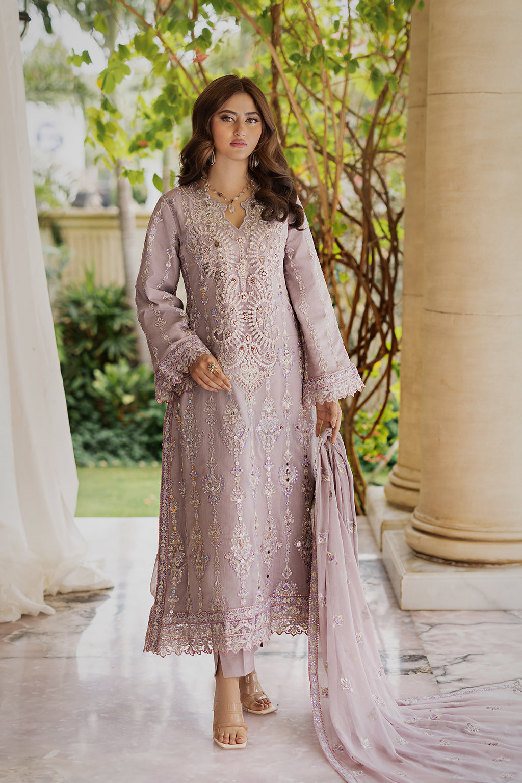 AT-01 GUL BANO Raw Silk Pakistani Formal Dresses - Emaan Adeel - 3