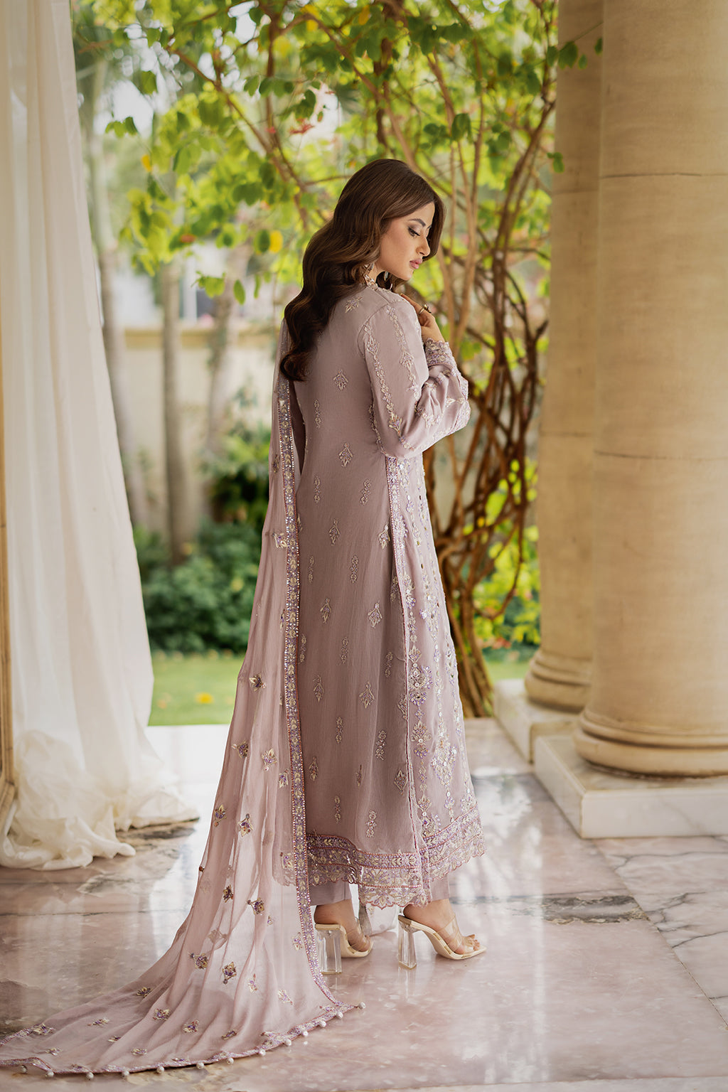 AT-01 GUL BANO Raw Silk Pakistani Formal Dresses - Emaan Adeel - 4