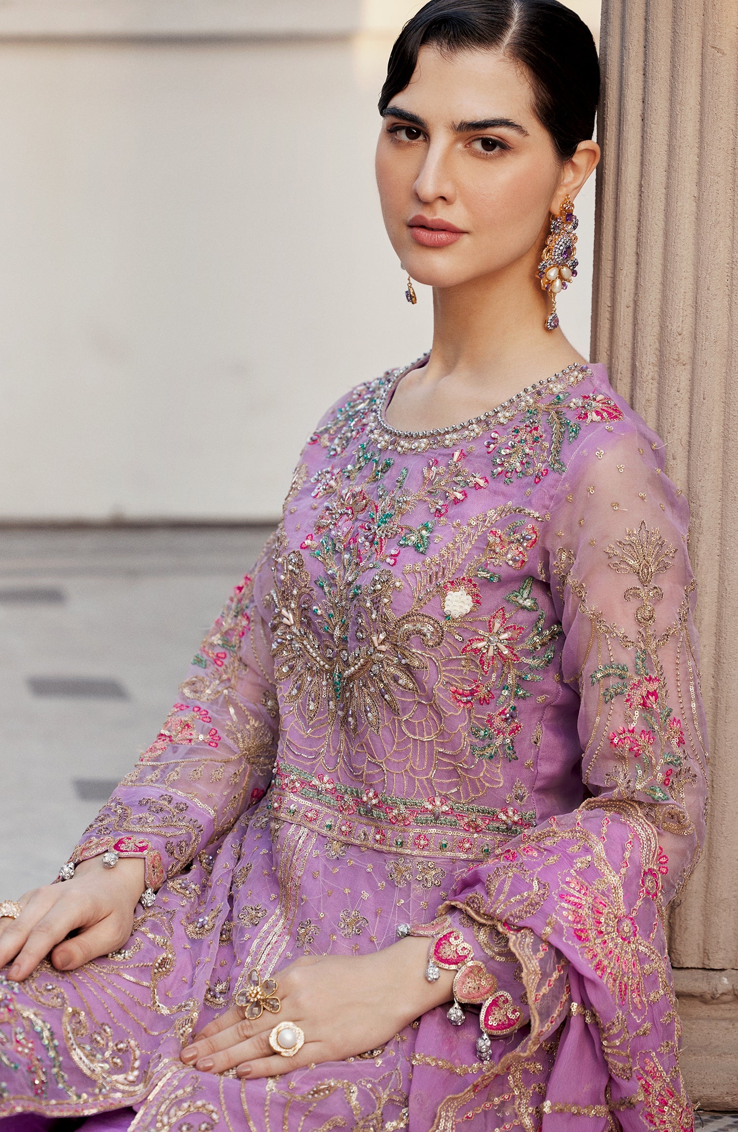 GITI Raw Silk Pakistani Formal Dresses - Emaan Adeel - 4