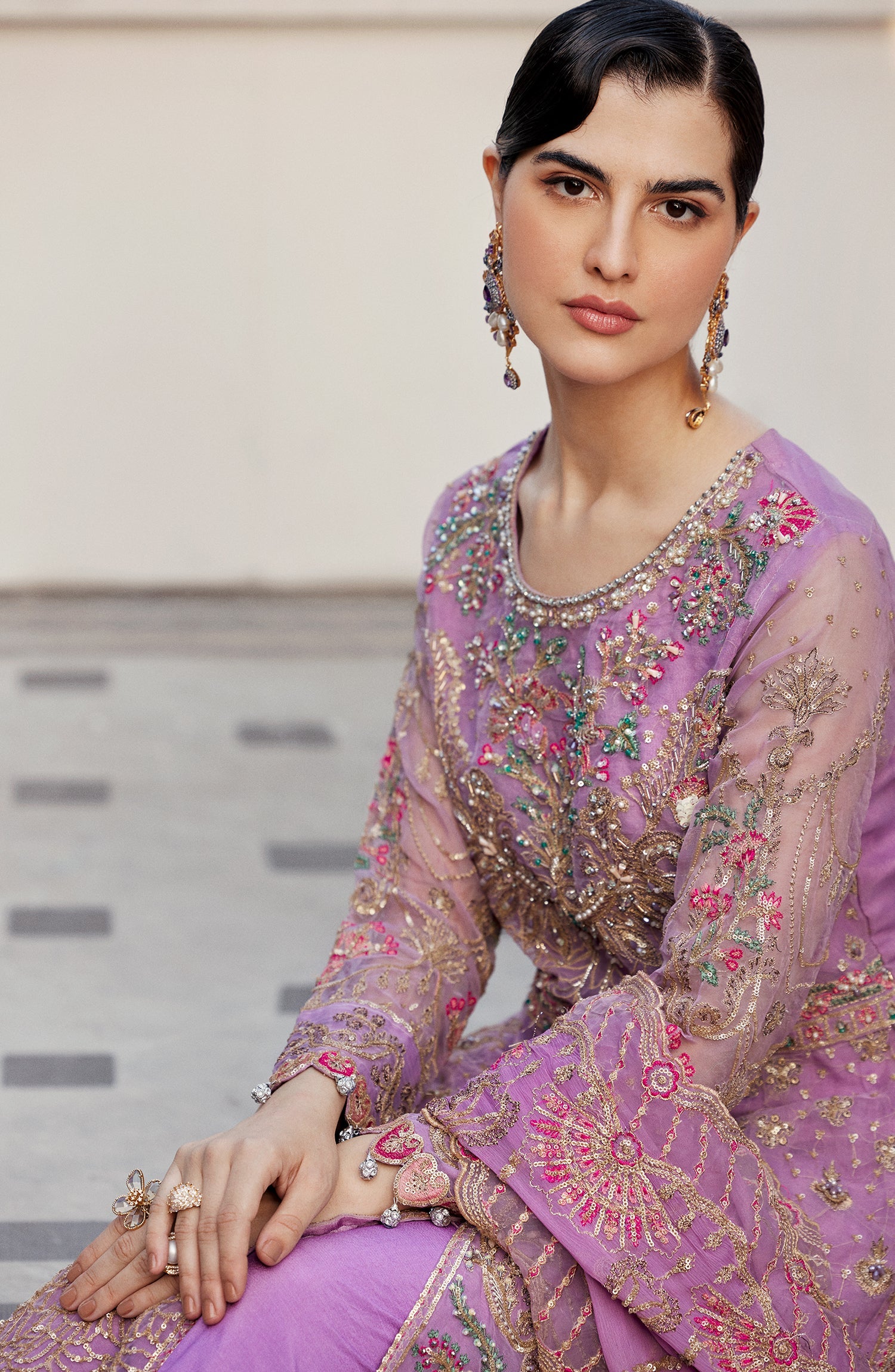 GITI Raw Silk Pakistani Formal Dresses - Emaan Adeel - 5