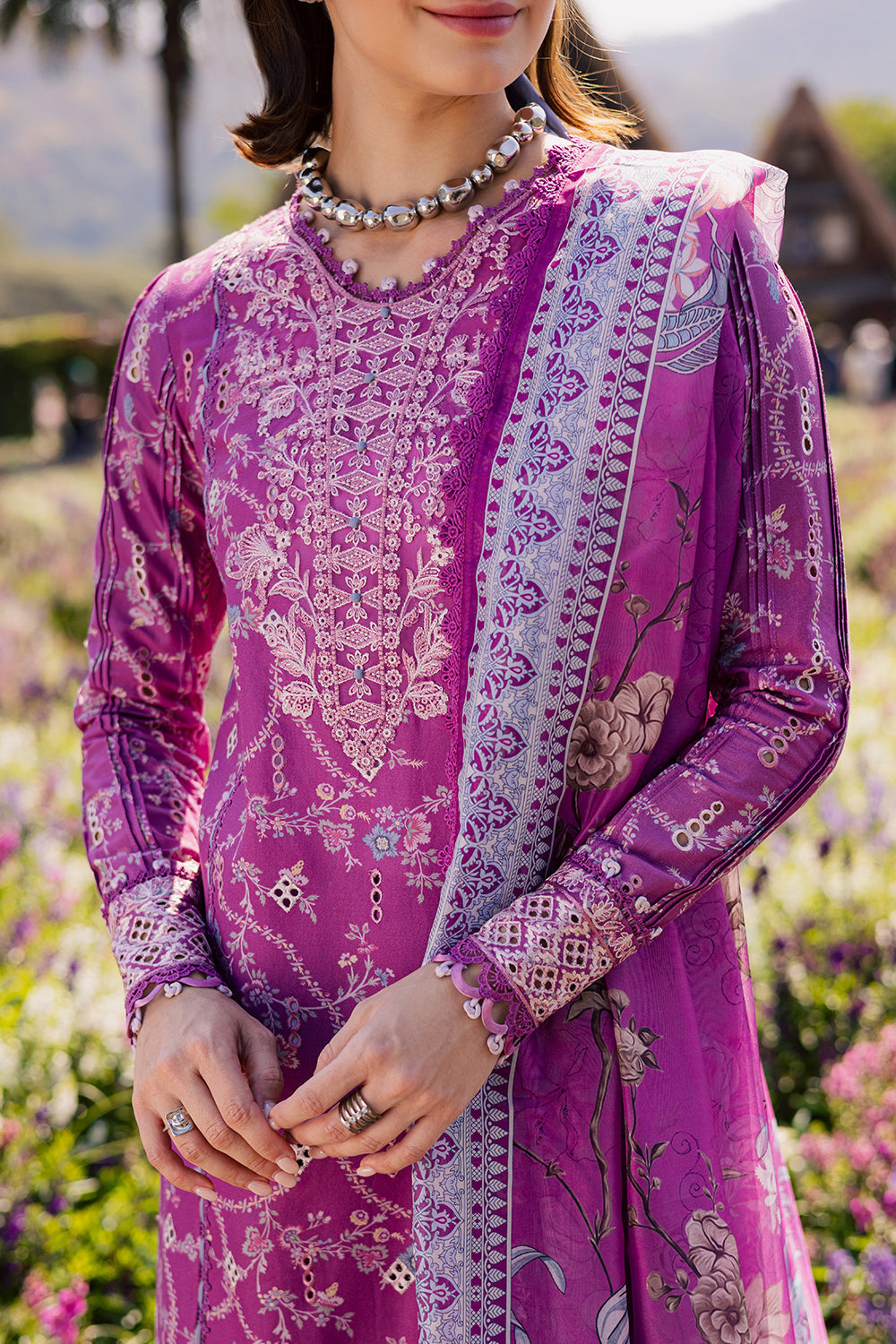 ZARQAA (AV-11) Silk Pakistani Summer Dresses - aabyaan - 3