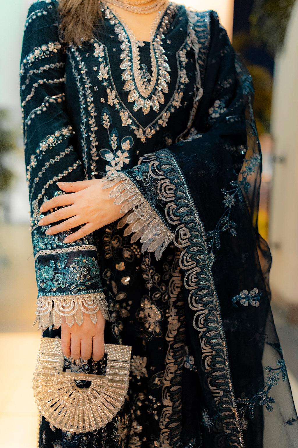 Bella Raw Silk Pakistani Formal Dresses - Saad Shaikh - 6