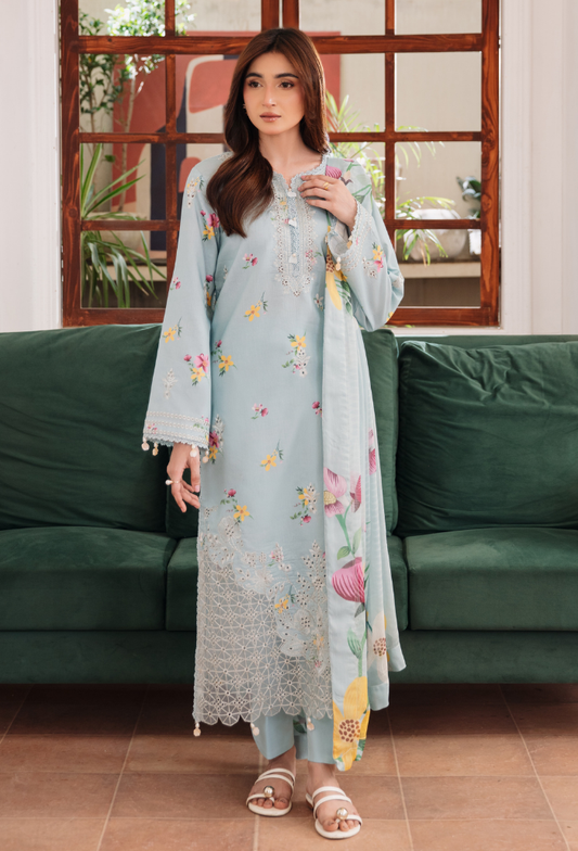 Summer Breeze'3- D08 Organza Pakistani Summer Dresses - Humdum - 1