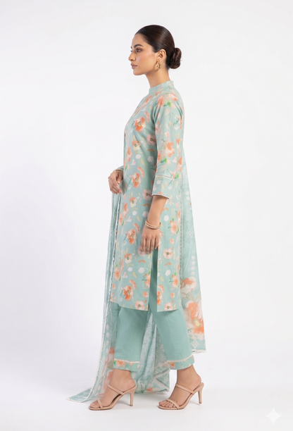 Floral - D02 Lawn Pakistani Summer Dresses - Humdum - 2