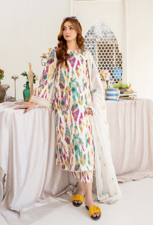 Ziva - D01 Chiffon Pakistani Summer Dresses - Humdum - 2
