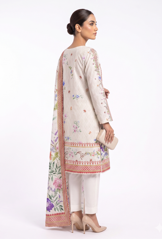 Floral - D08 Lawn Pakistani Summer Dresses - Humdum - 2