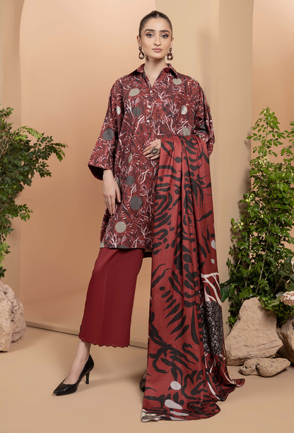 Zara - D02 Khaddar Pakistani Winter Dresses - Humdum - 4