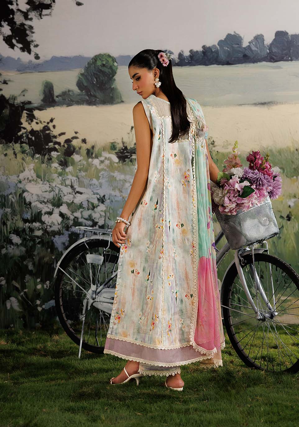 SHABNAM ZQ003 Chiffon Pakistani Summer Dresses - Zarqash - 2