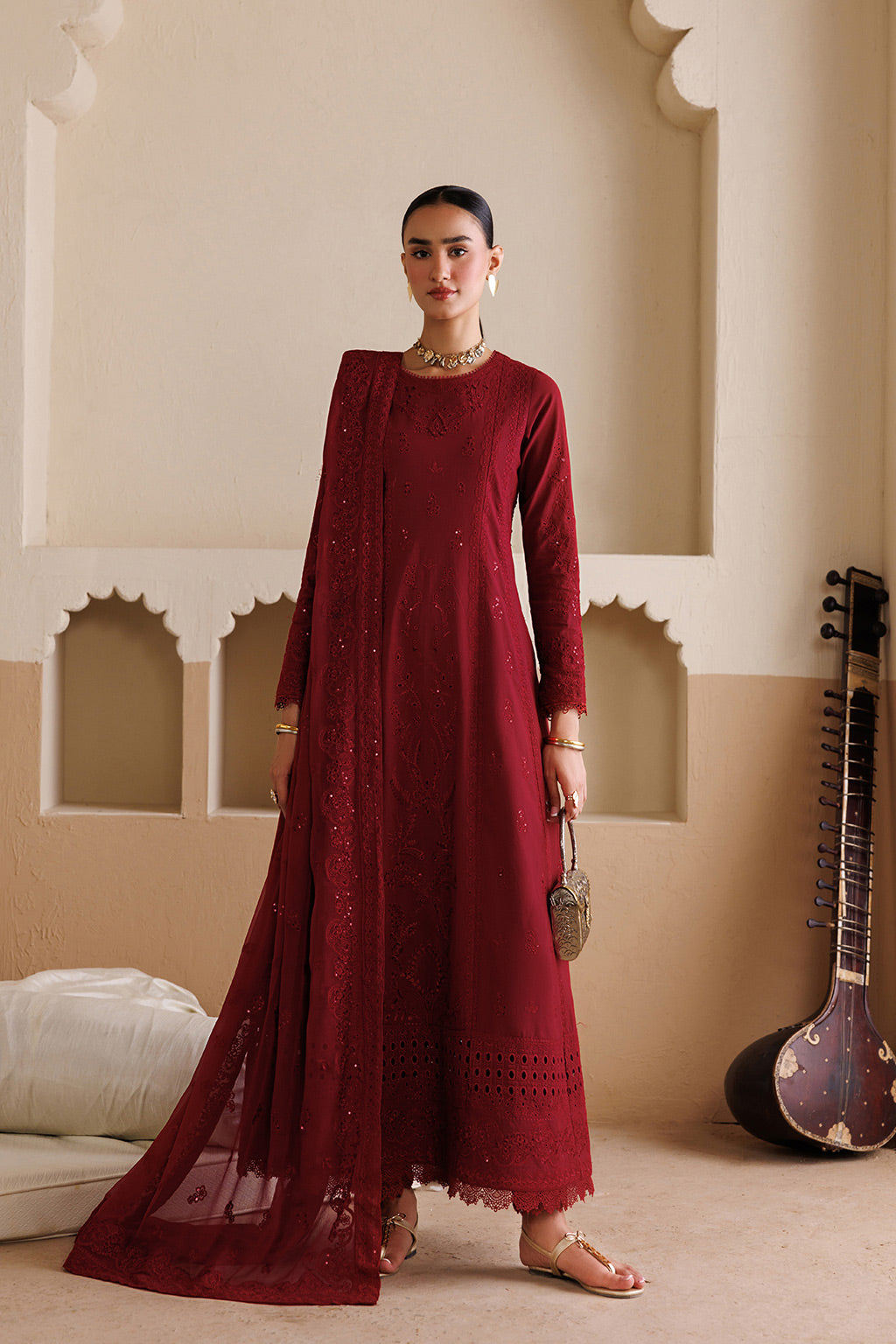 BAROQUE Chiffon Pakistani Summer Dresses - Emaan Adeel - 1