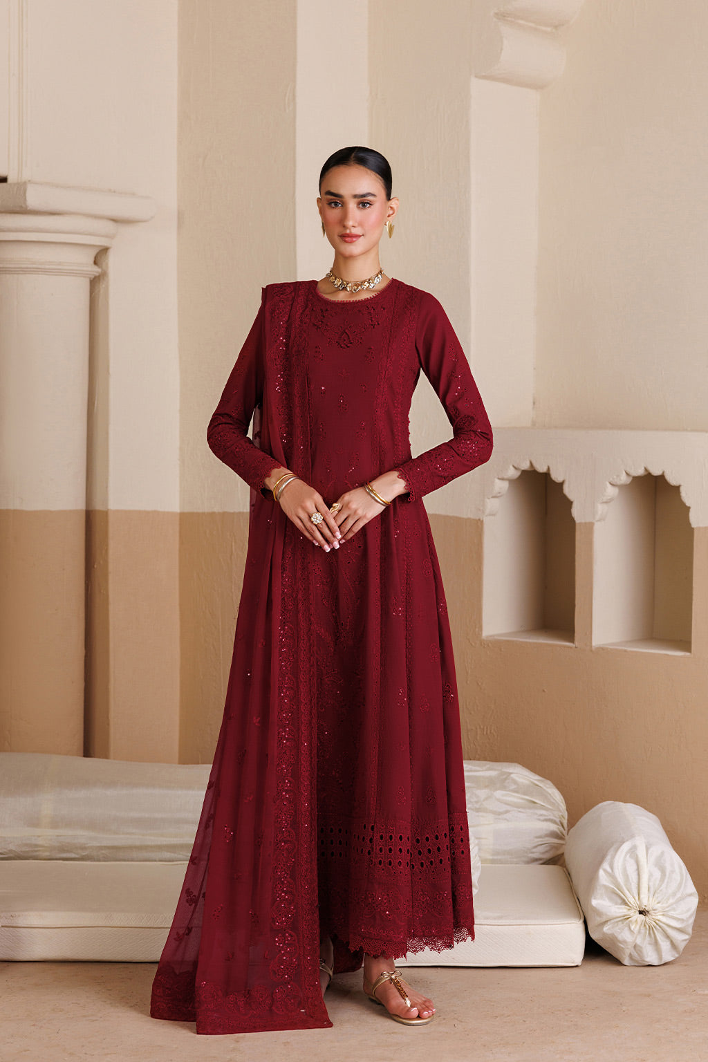 BAROQUE Chiffon Pakistani Summer Dresses - Emaan Adeel - 3