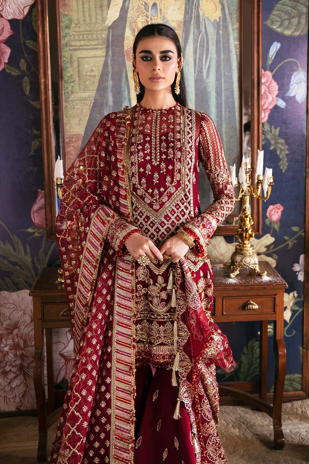 Dabeer Raw Silk Pakistani Bridal and Formal Dresses - Afrozeh - 4