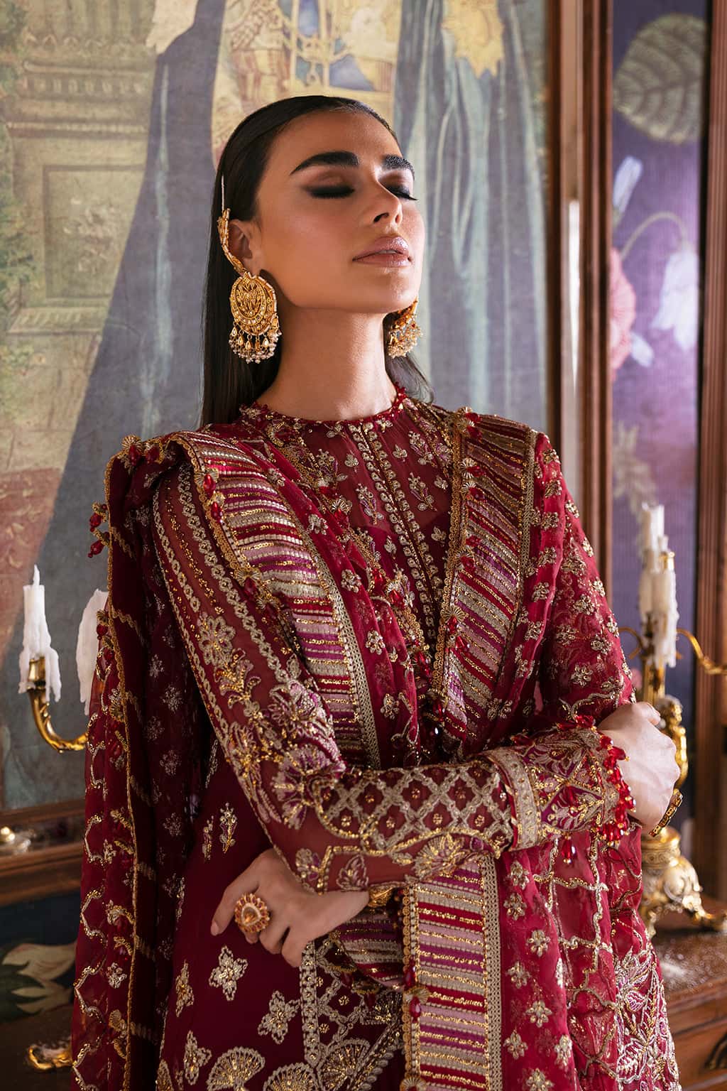 Dabeer Raw Silk Pakistani Bridal and Formal Dresses - Afrozeh - 3