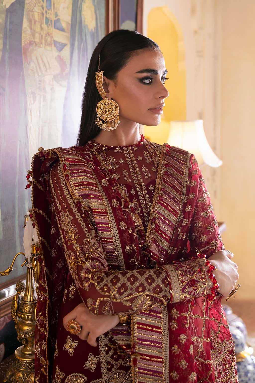 Dabeer Raw Silk Pakistani Bridal and Formal Dresses - Afrozeh - 5