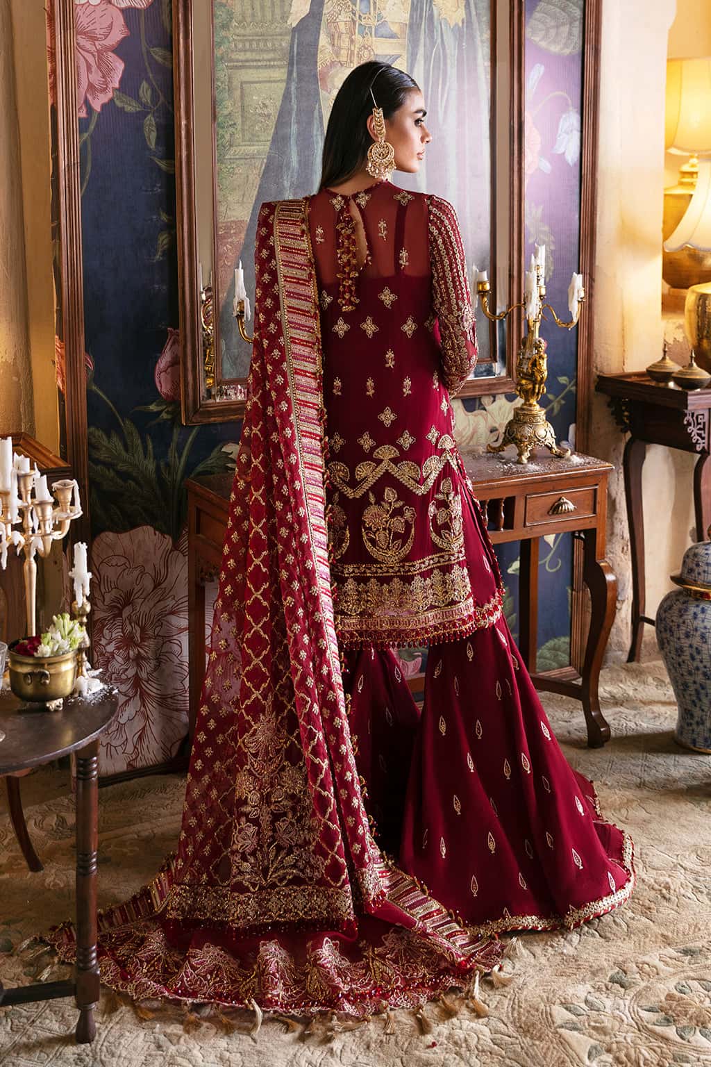 Dabeer Raw Silk Pakistani Bridal and Formal Dresses - Afrozeh - 2