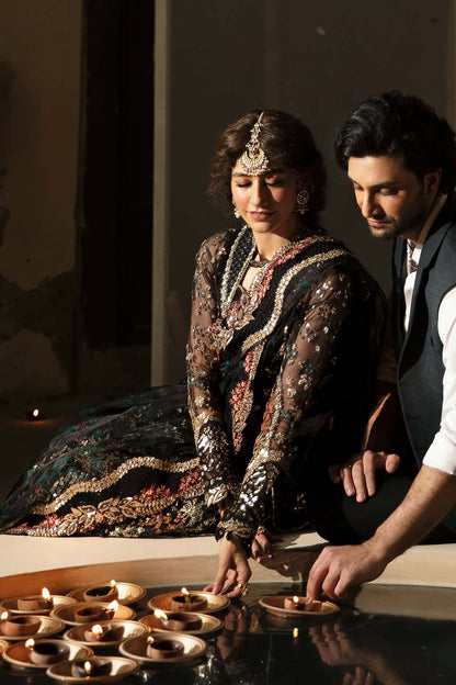 Meera Raw Silk Pakistani Formal Dresses - Afrozeh - 8