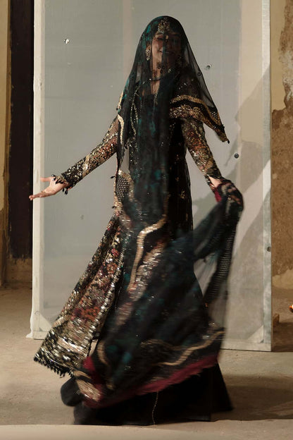 Meera Raw Silk Pakistani Formal Dresses - Afrozeh - 10
