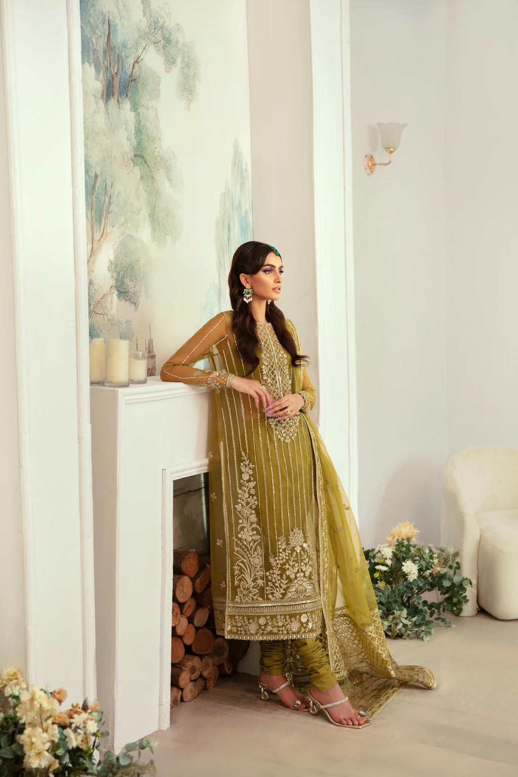 Islet Organza Pakistani Formal Dresses - Akbar Aslam - 3