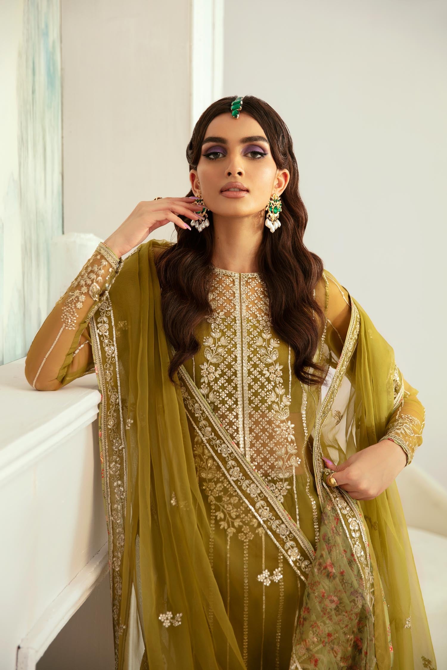 Islet Organza Pakistani Formal Dresses - Akbar Aslam - 4