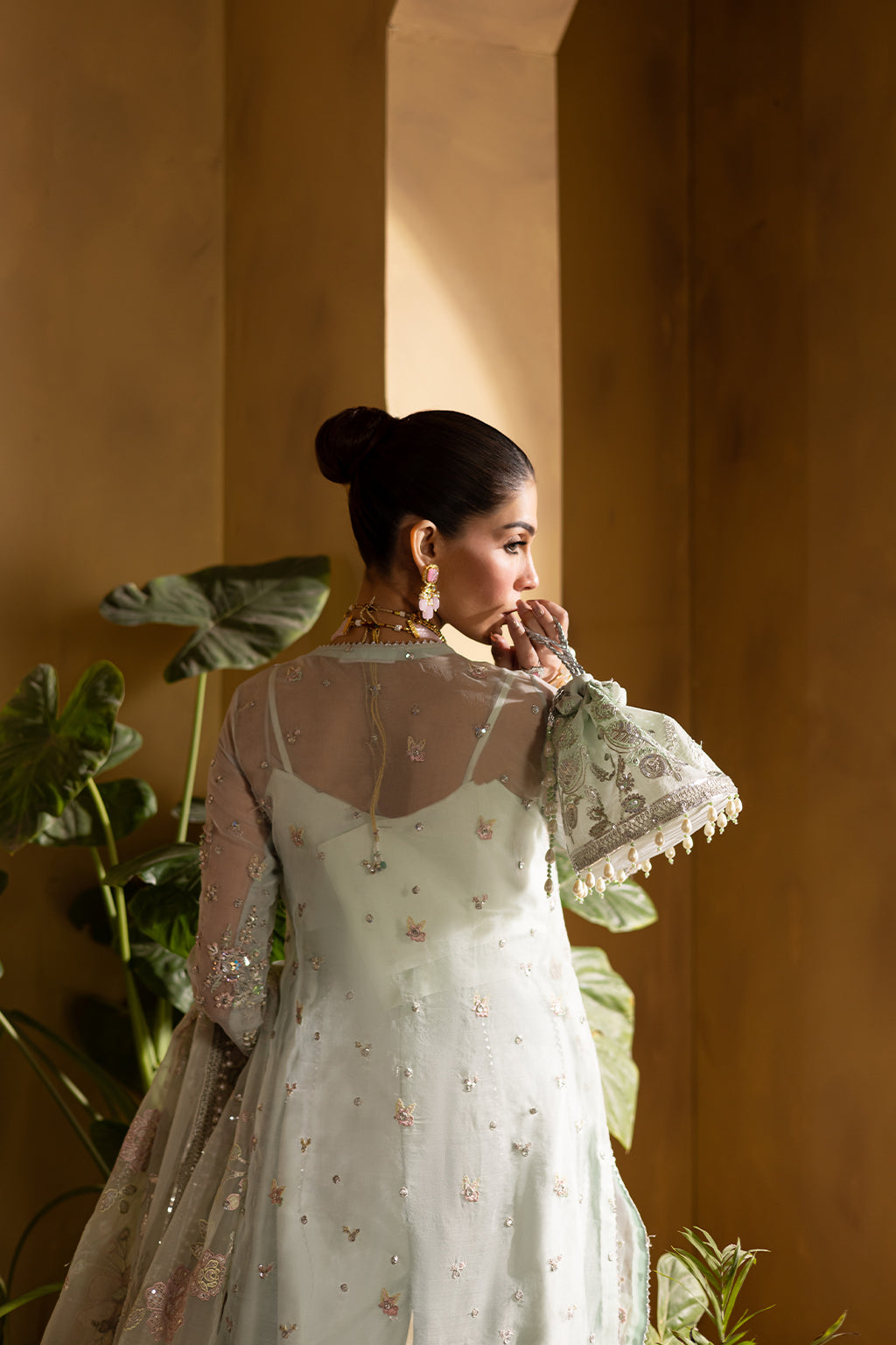 CELESTIA Raw Silk Pakistani Formal Dresses