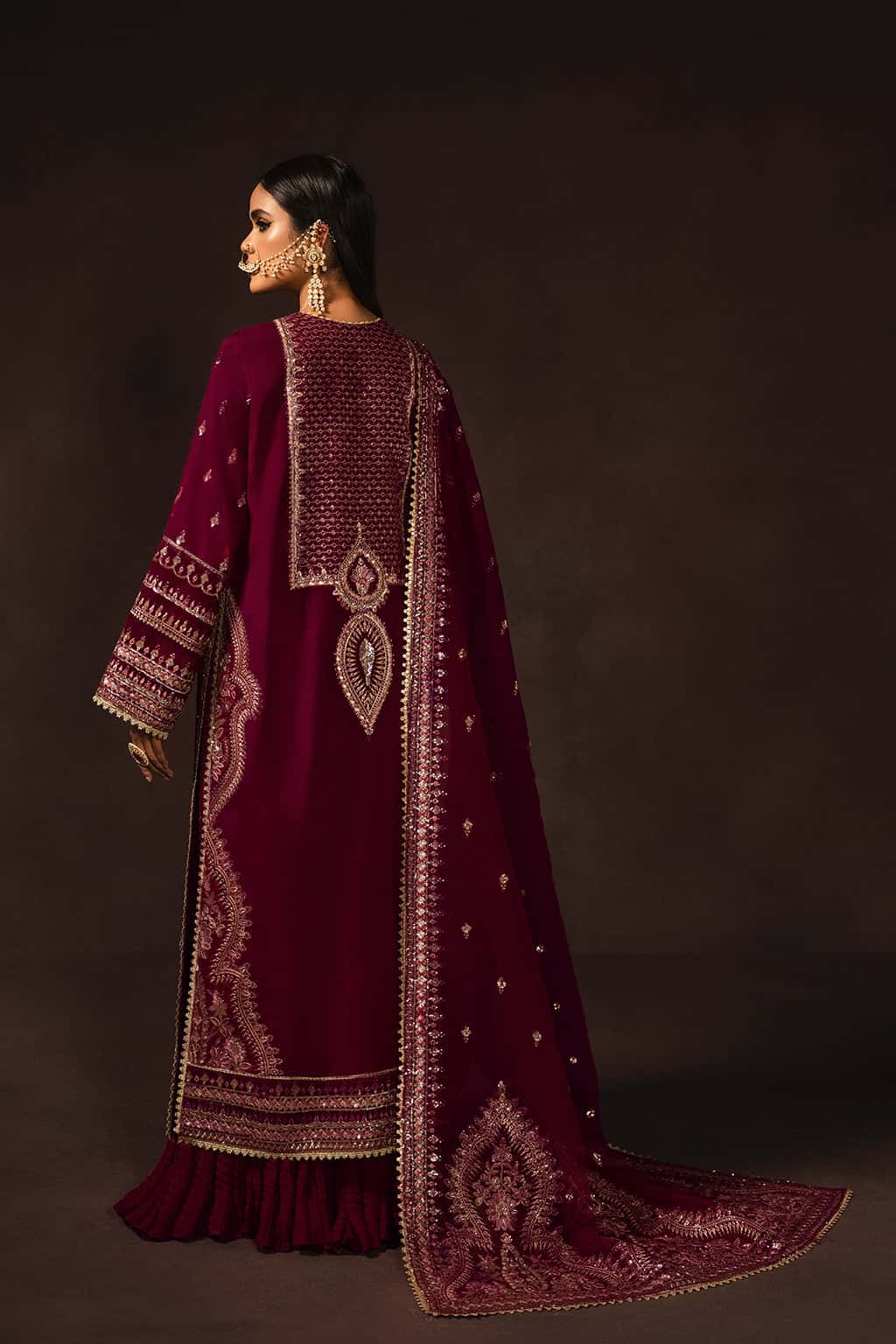 Roshan Raw Silk Pakistani Formal Dresses - Afrozeh - 2