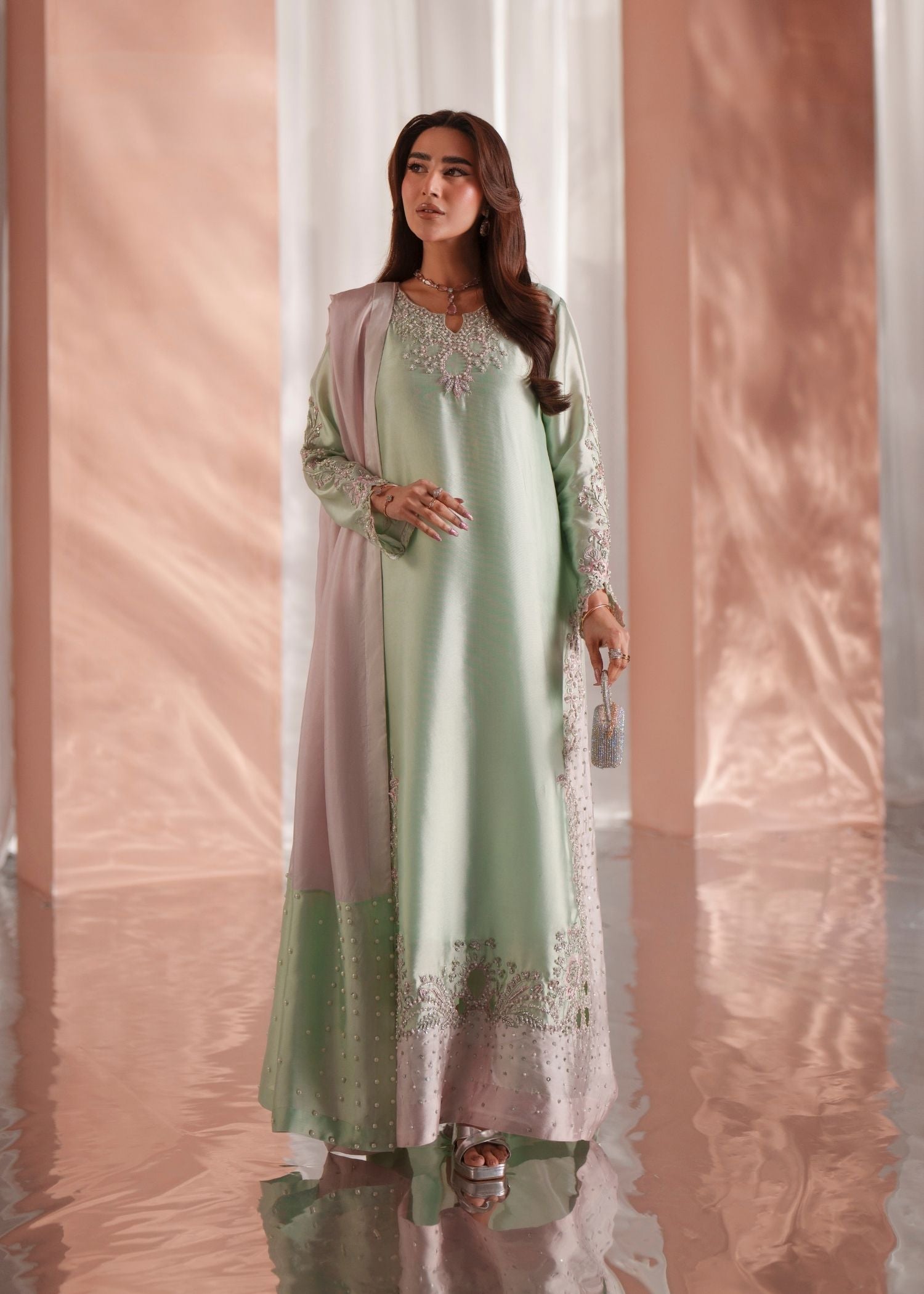 Aurea Raw Silk Pakistani Formal Dresses