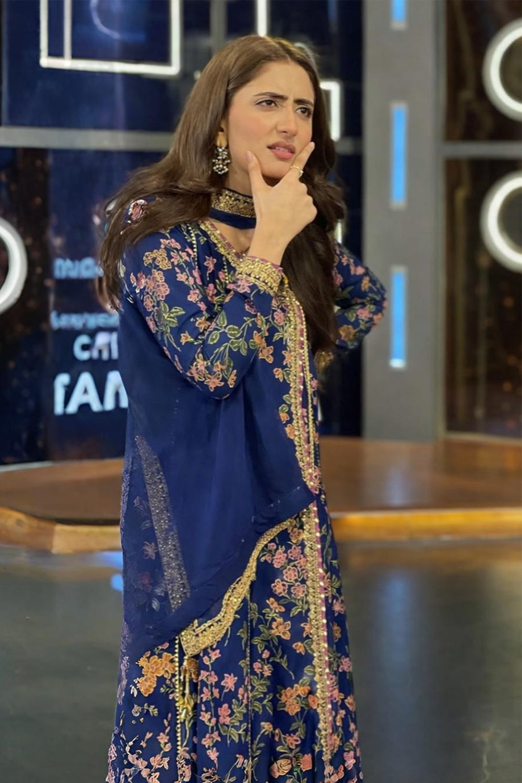Screen print Angrakha Chiffon Pakistani Formal Dresses - Saad Shaikh - 2