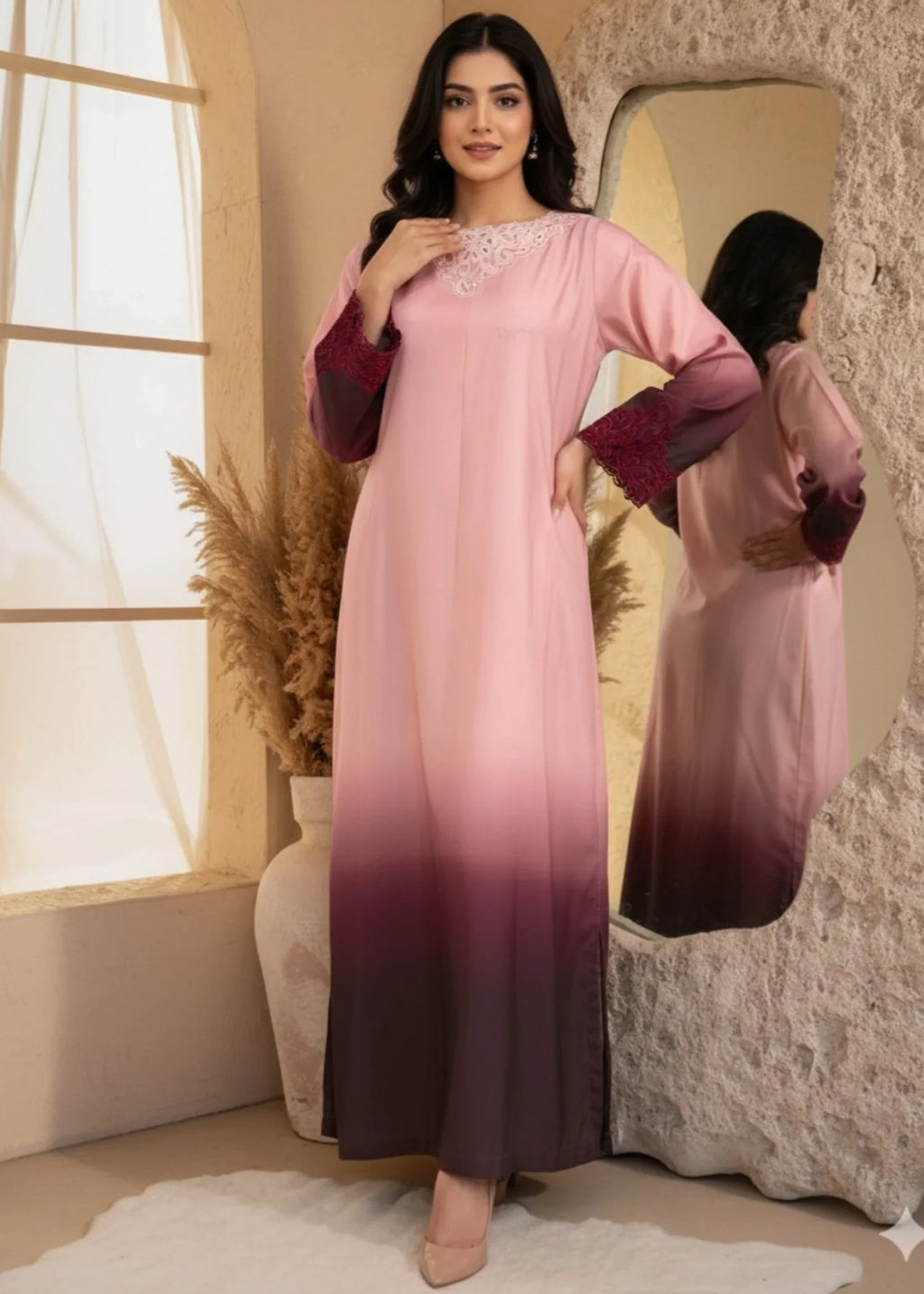 Naghma Pink Premium Fabric Pakistani Summer Dresses - Sahiba-clothing - 7