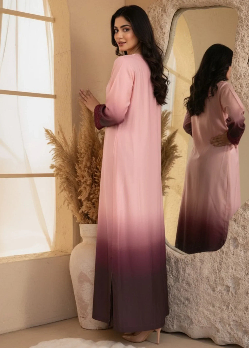 Naghma Pink Premium Fabric Pakistani Summer Dresses - Sahiba-clothing - 8