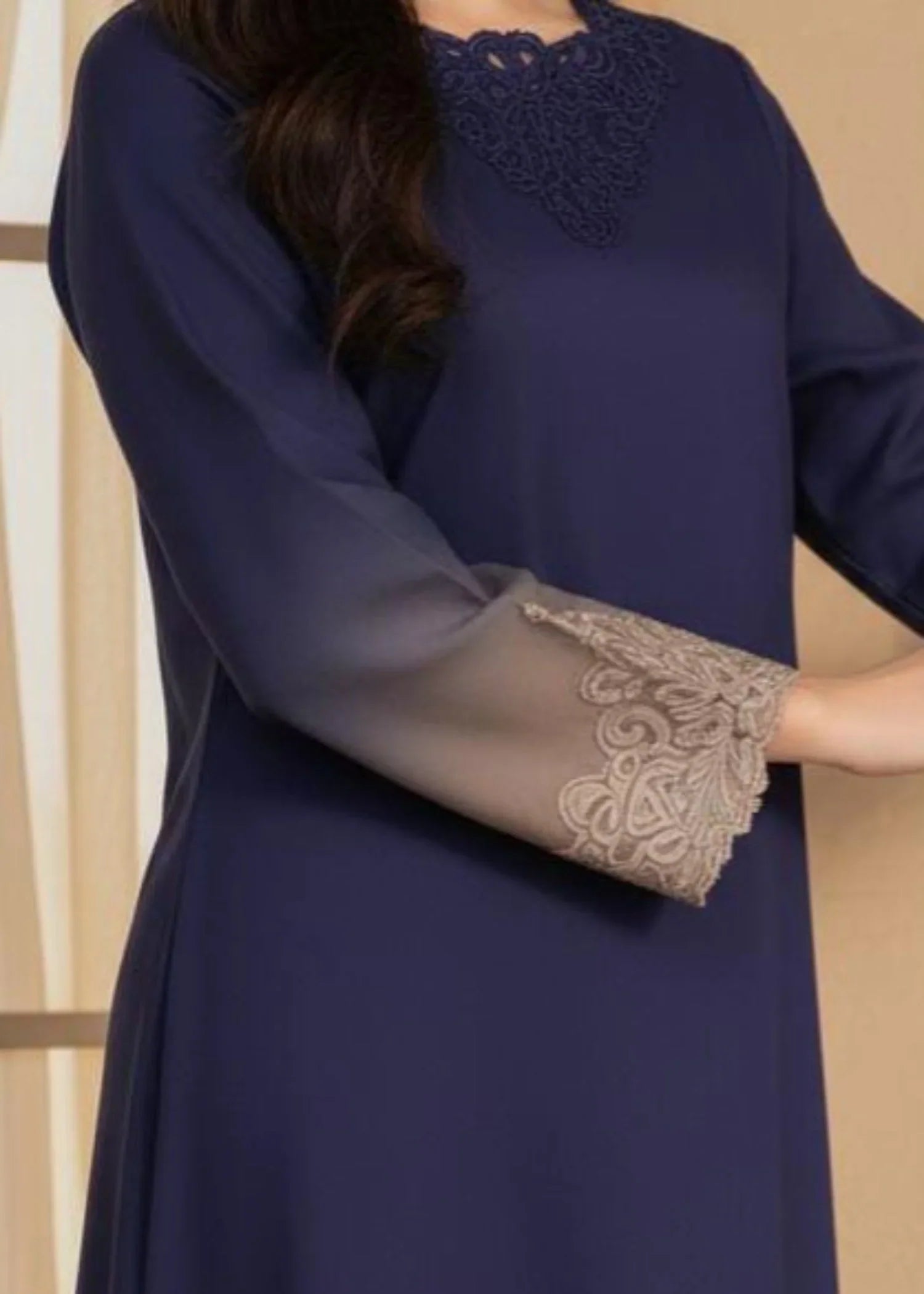 Naghma Navy Premium Fabric Pakistani Summer Dresses - Sahiba-clothing - 7