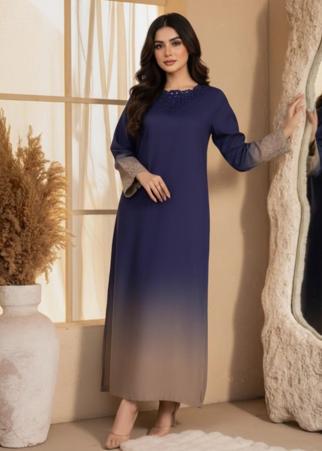 Naghma Navy Premium Fabric Pakistani Summer Dresses - Sahiba-clothing - 6