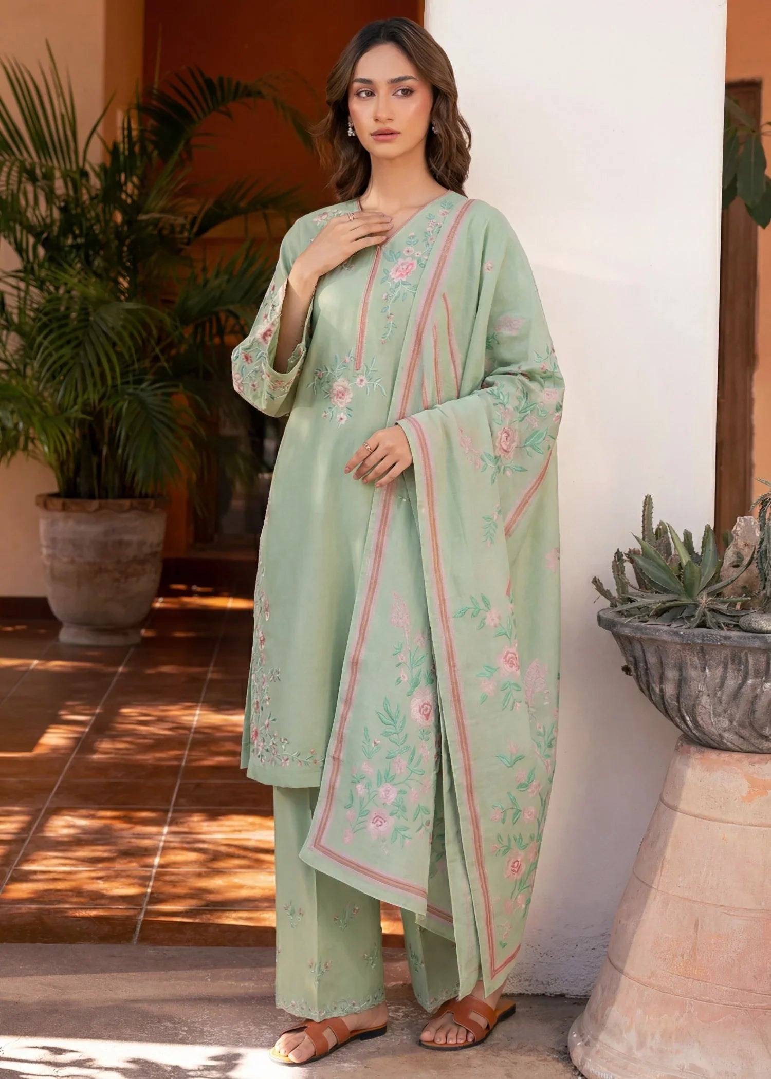 Superior Pista Premium Fabric Pakistani Summer Dresses - Sahiba-clothing - 1