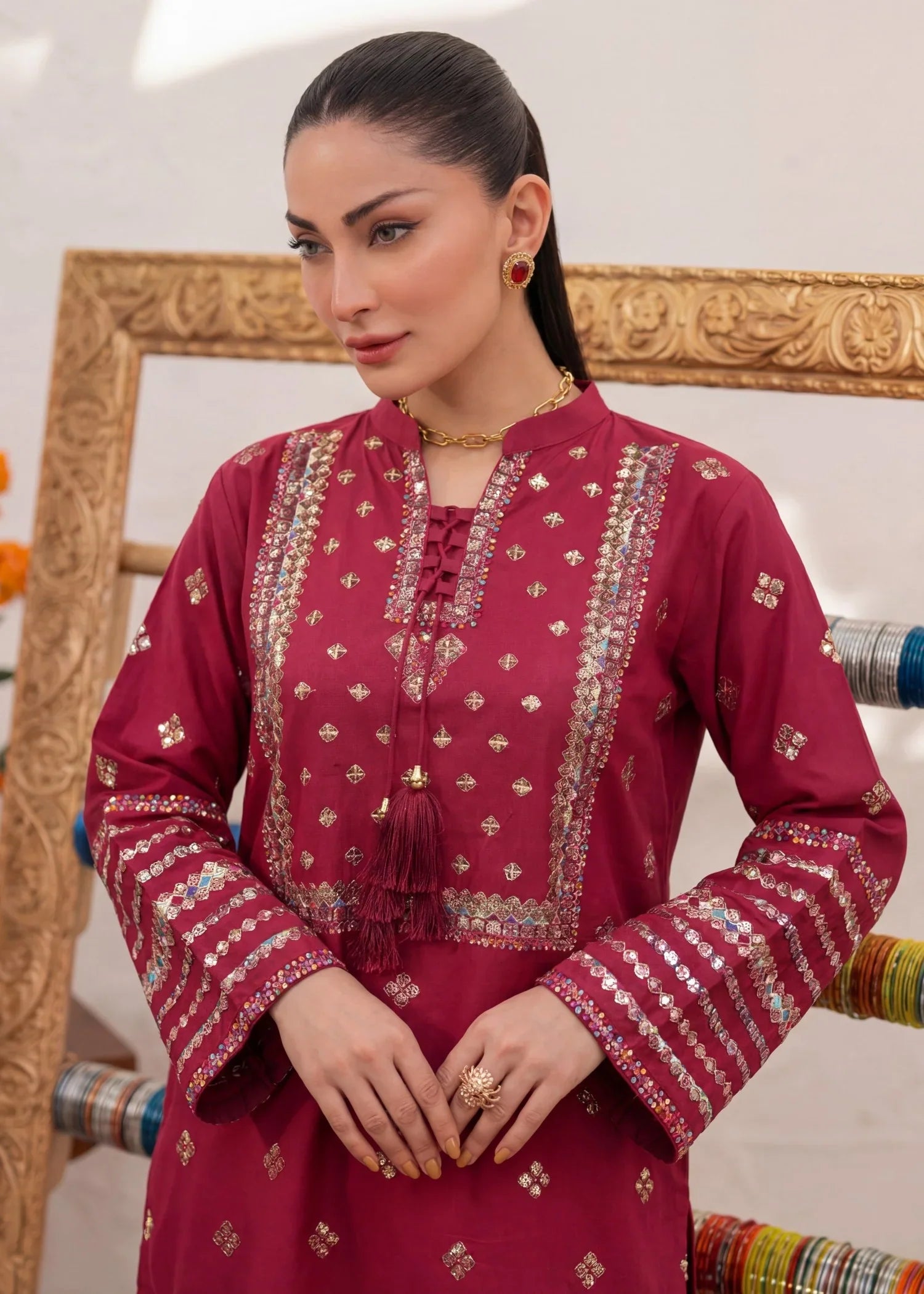 Laleh Rose Premium Fabric Pakistani Summer Dresses - Sahiba-clothing - 3