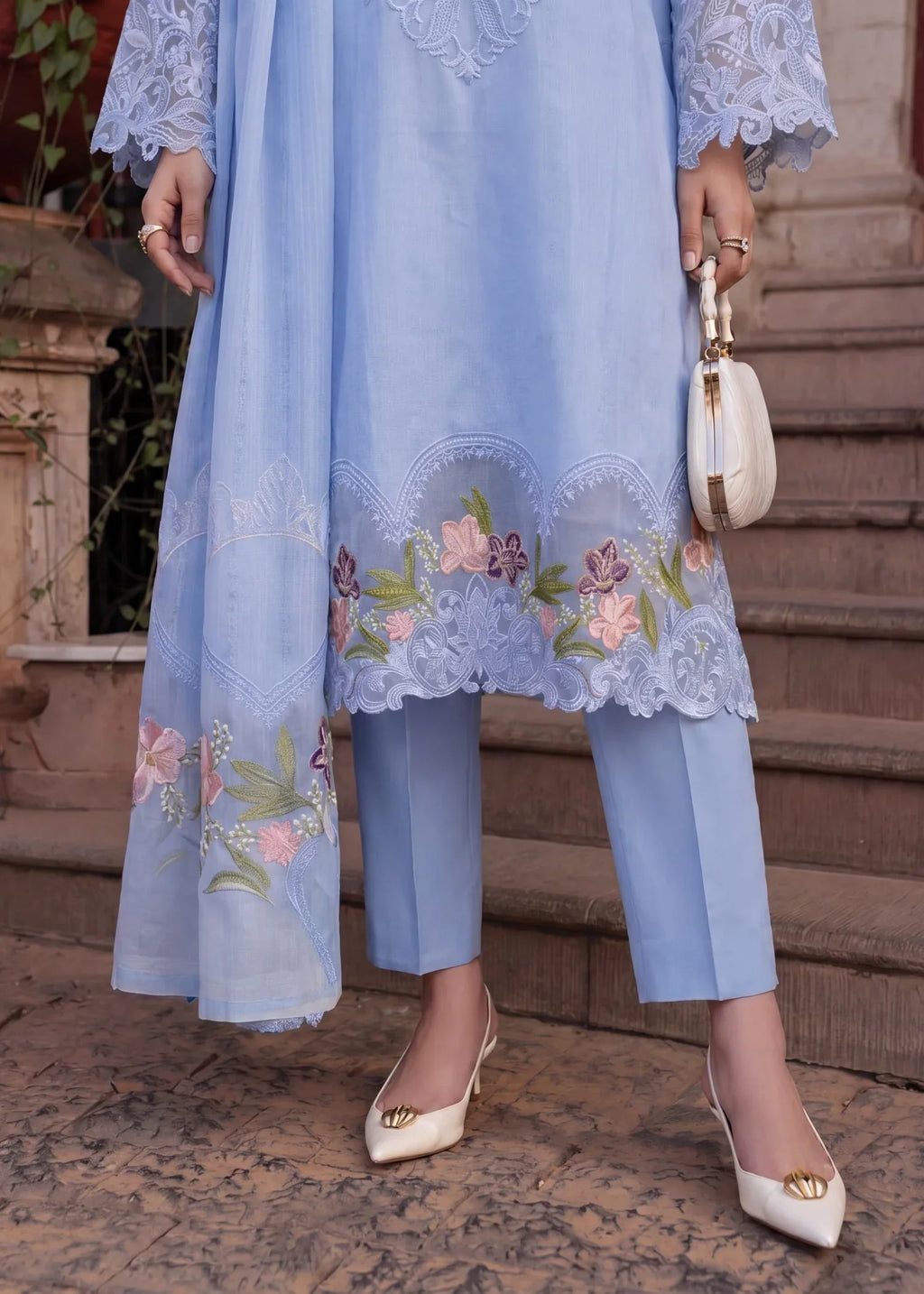 Wimzy Blue Premium Fabric Pakistani Summer Dresses - Sahiba-clothing - 4