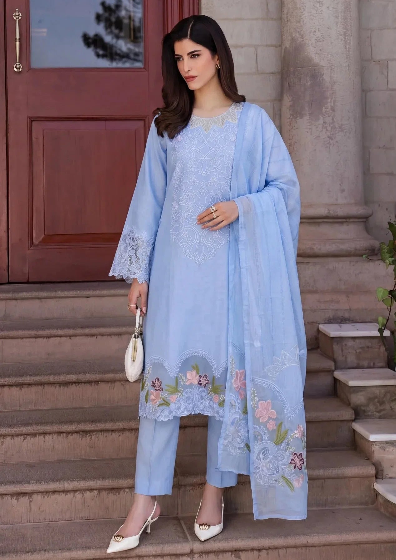 Wimzy Blue Premium Fabric Pakistani Summer Dresses - Sahiba-clothing - 6