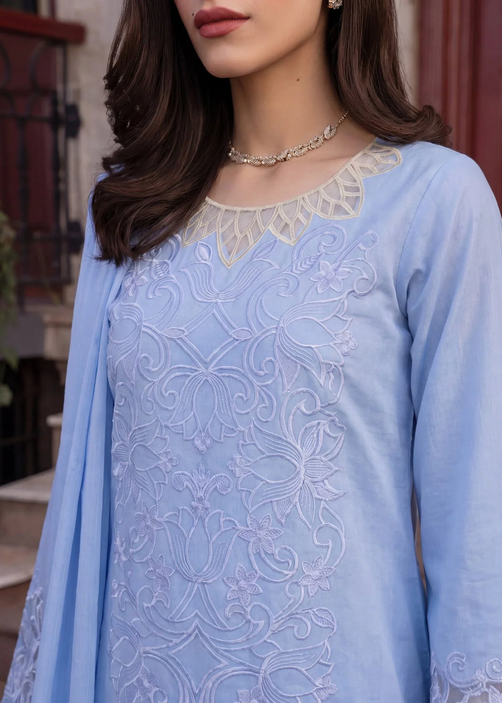 Wimzy Blue Premium Fabric Pakistani Summer Dresses - Sahiba-clothing - 3