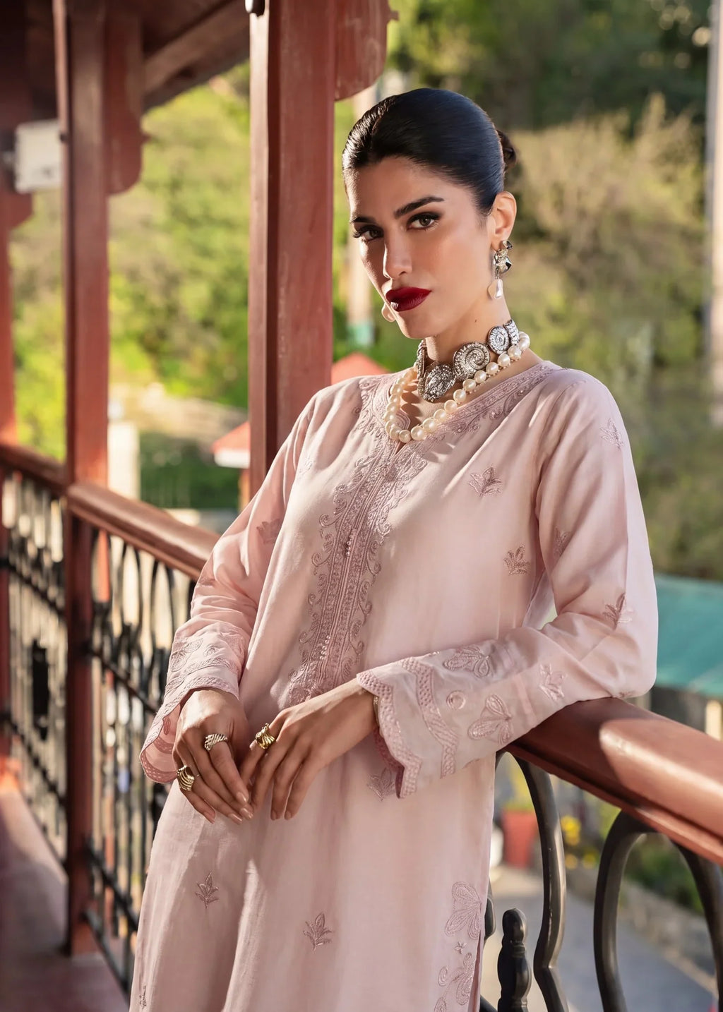 Freedom Pink Premium Fabric Pakistani Summer Dresses - Sahiba-clothing - 4