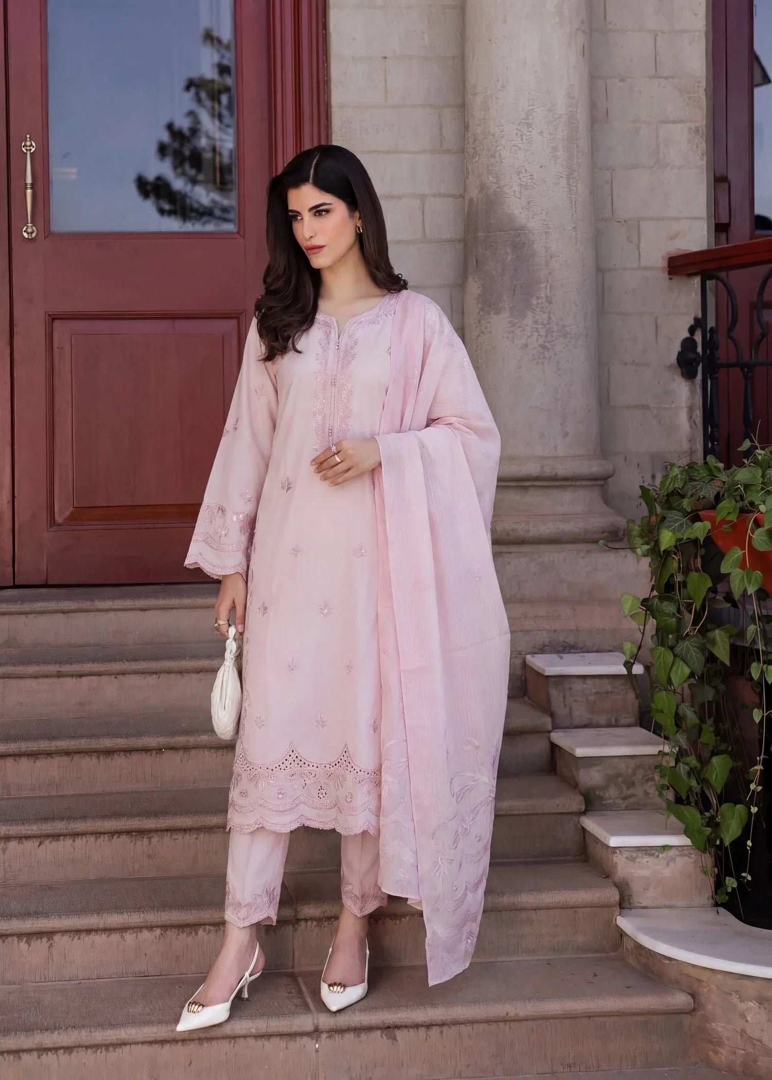 Freedom Pink Premium Fabric Pakistani Summer Dresses - Sahiba-clothing - 7